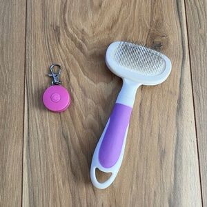 Pet brush with light up charm
